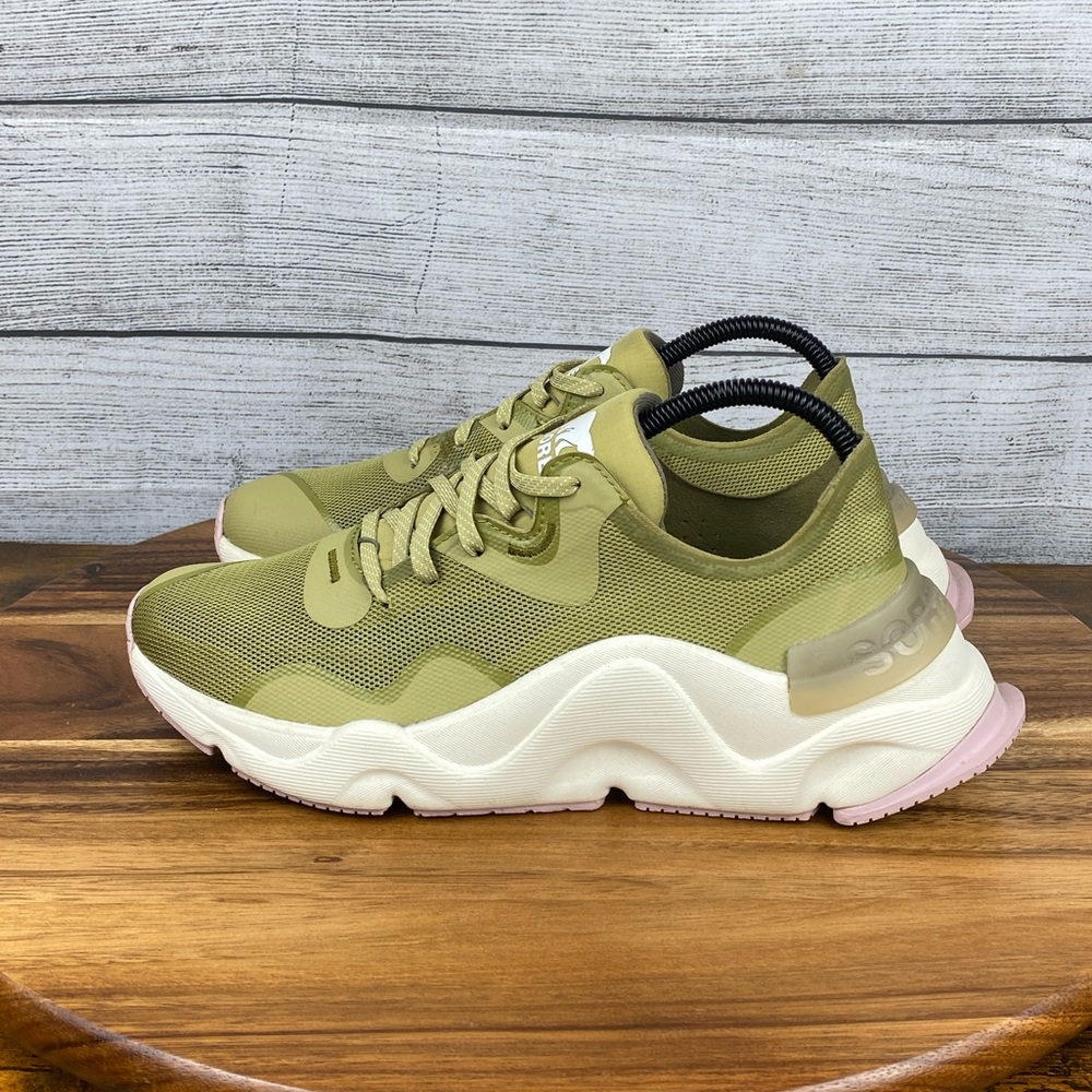 Sorel Kinetic Rnegd Float Olive Green Shoes NL4699-358 Women’s Sneaker Size 8